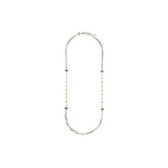 COLAR LONGO PEROLAS PRATA HECTOR ALBERTAZZI LINEAR